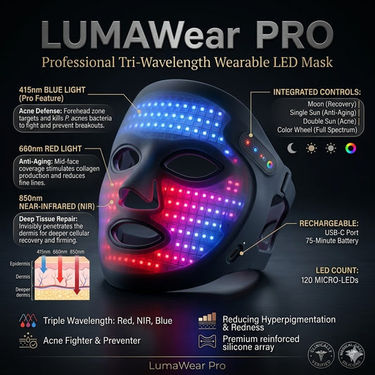 LumaWear Face Mask Pro — Full Spectrum LED