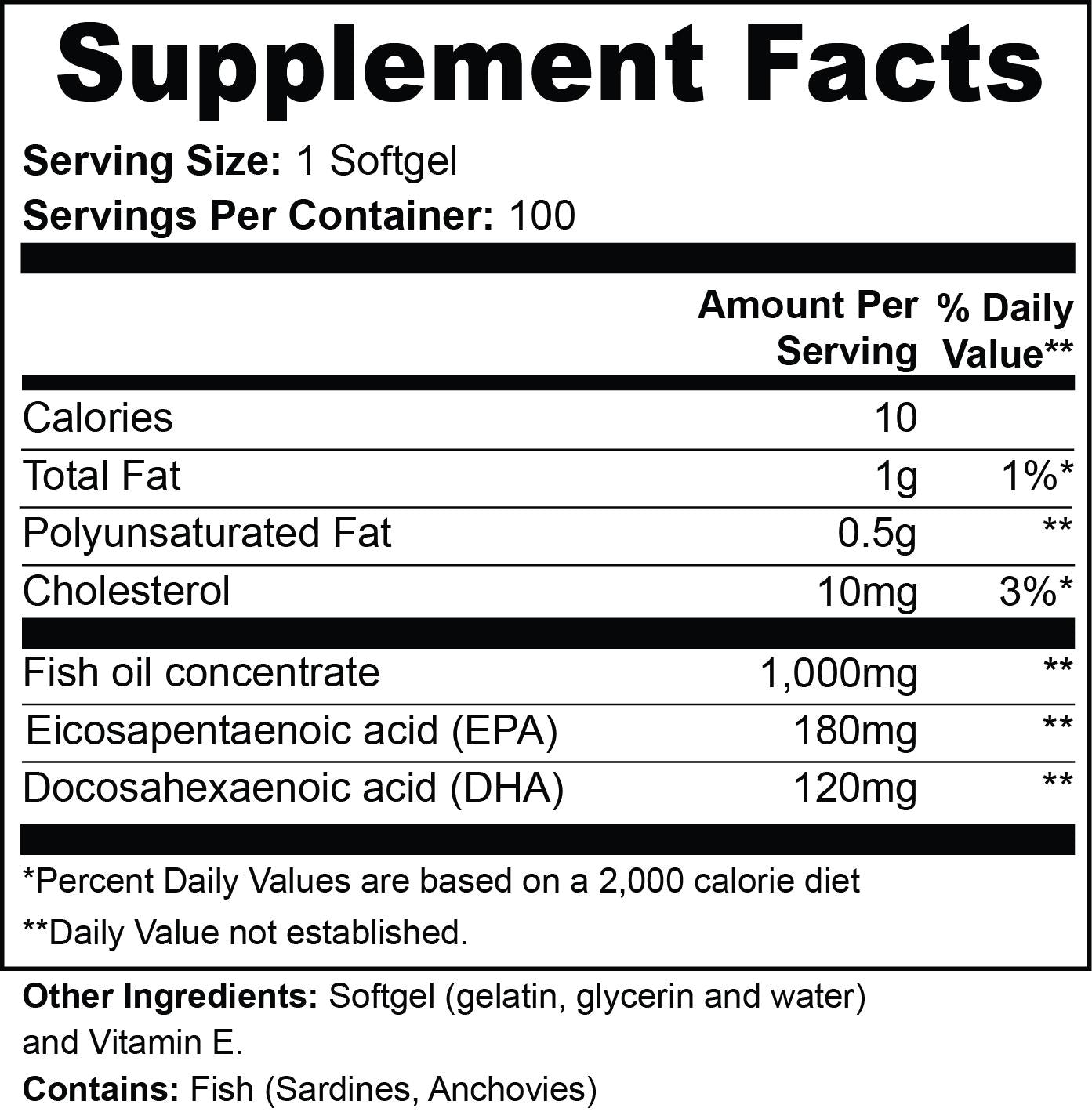 Omega-3 EPA 180mg + DHA 120mg