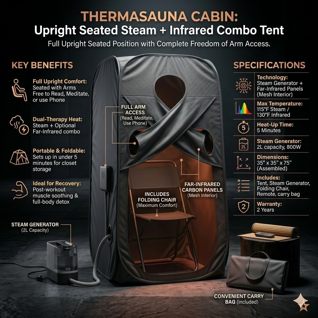 ThermaSauna Cabin — 1-Person Portable Sauna Tent