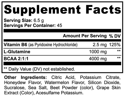 BCAA Post Workout Powder (Honeydew/Watermelon)