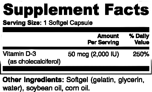 Vitamin D3 2,000 IU