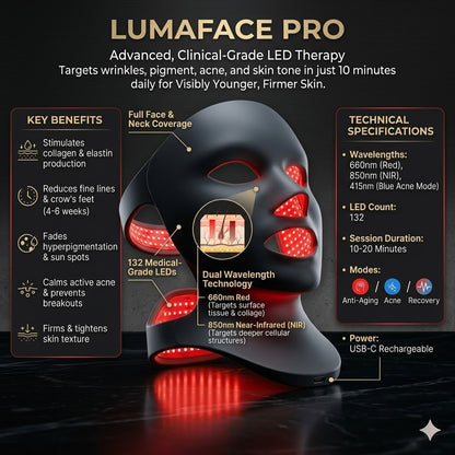 LumaFace Pro Red Light Therapy Mask