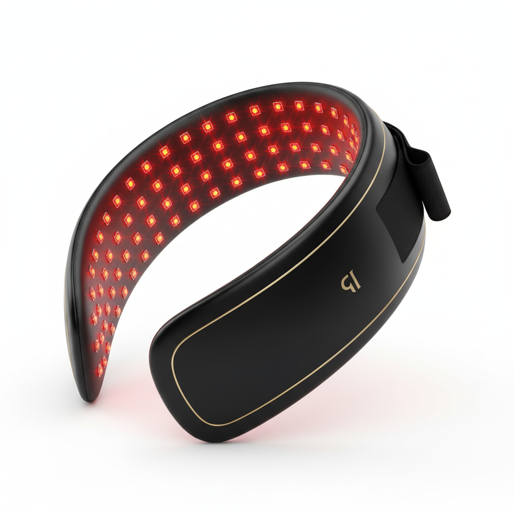 Wearable red light therapy neck collar